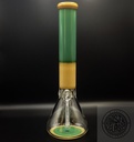 MINT AND YELLOW BEAKER w ICE CATCHER BONG