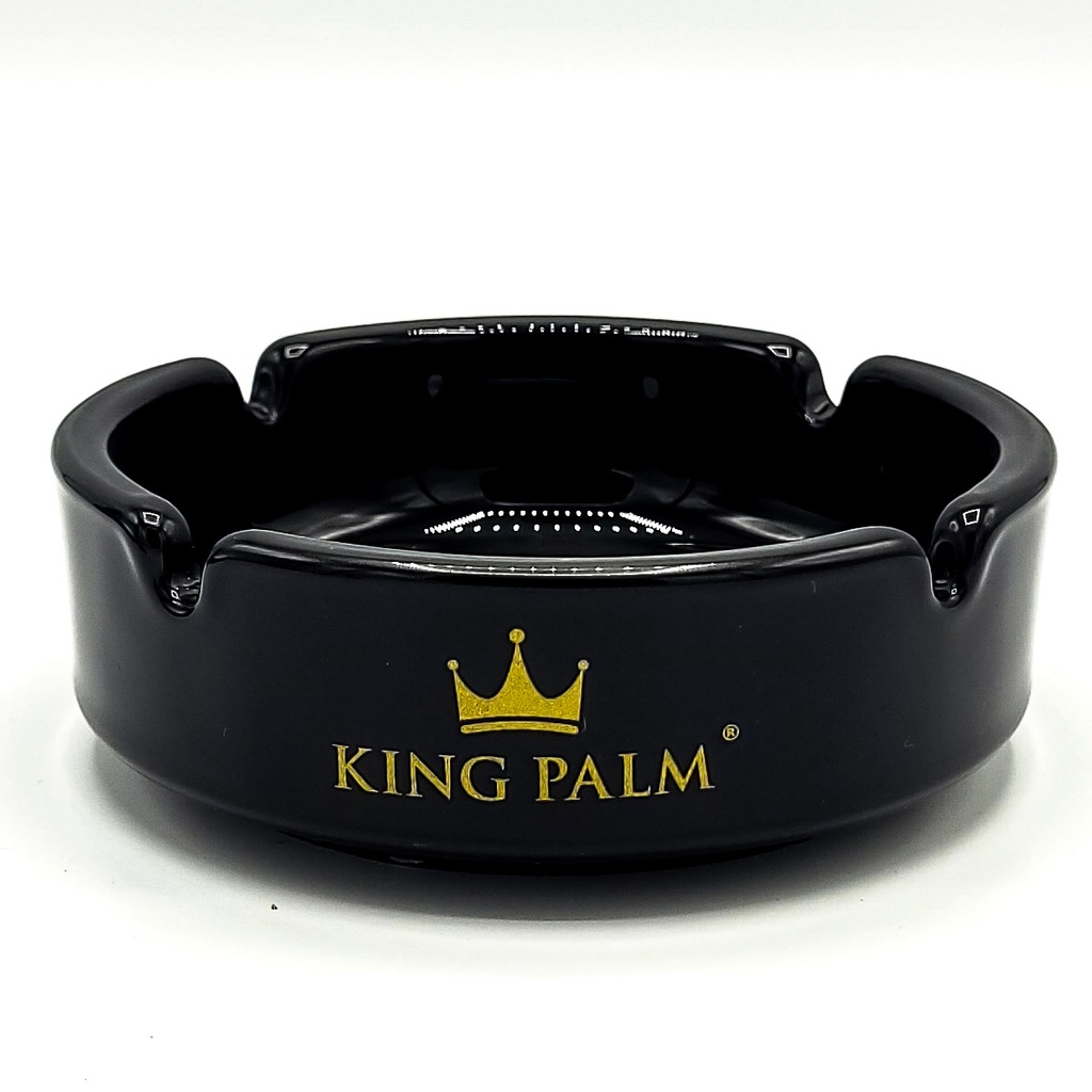 KING PALM ASHTRAY (BLACK GLASS)