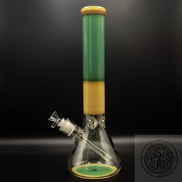 [TGBV109] MINT AND YELLOW BEAKER w ICE CATCHER BONG
